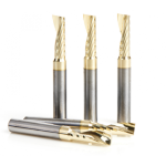 Juego 5 piezas broca CNC espiral aluminio ZrN Up-Cut 1/4 x 3/4 x 1/4  51377-Z-5